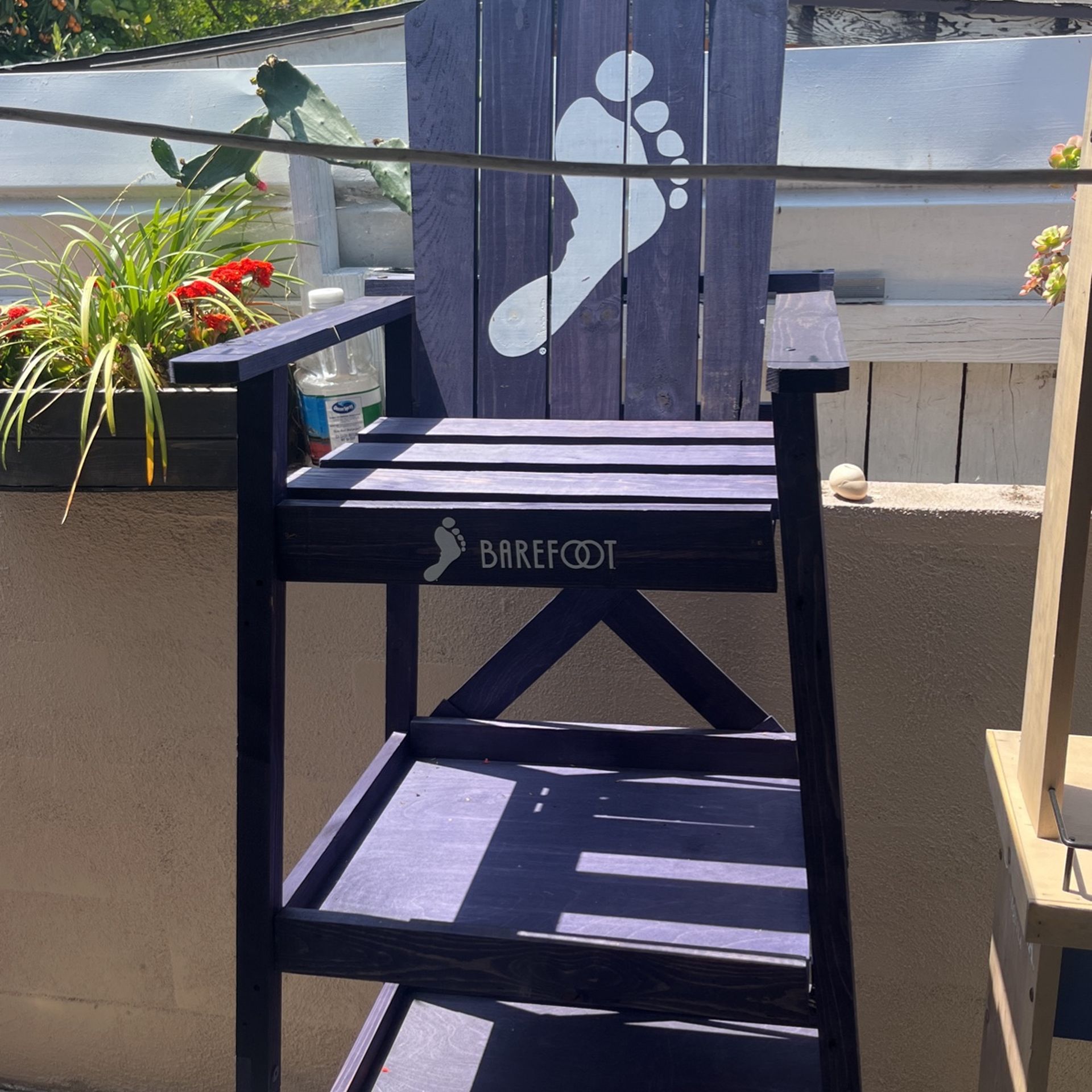Wood BareFoot Wine Beach / Lifeguard Chair decor