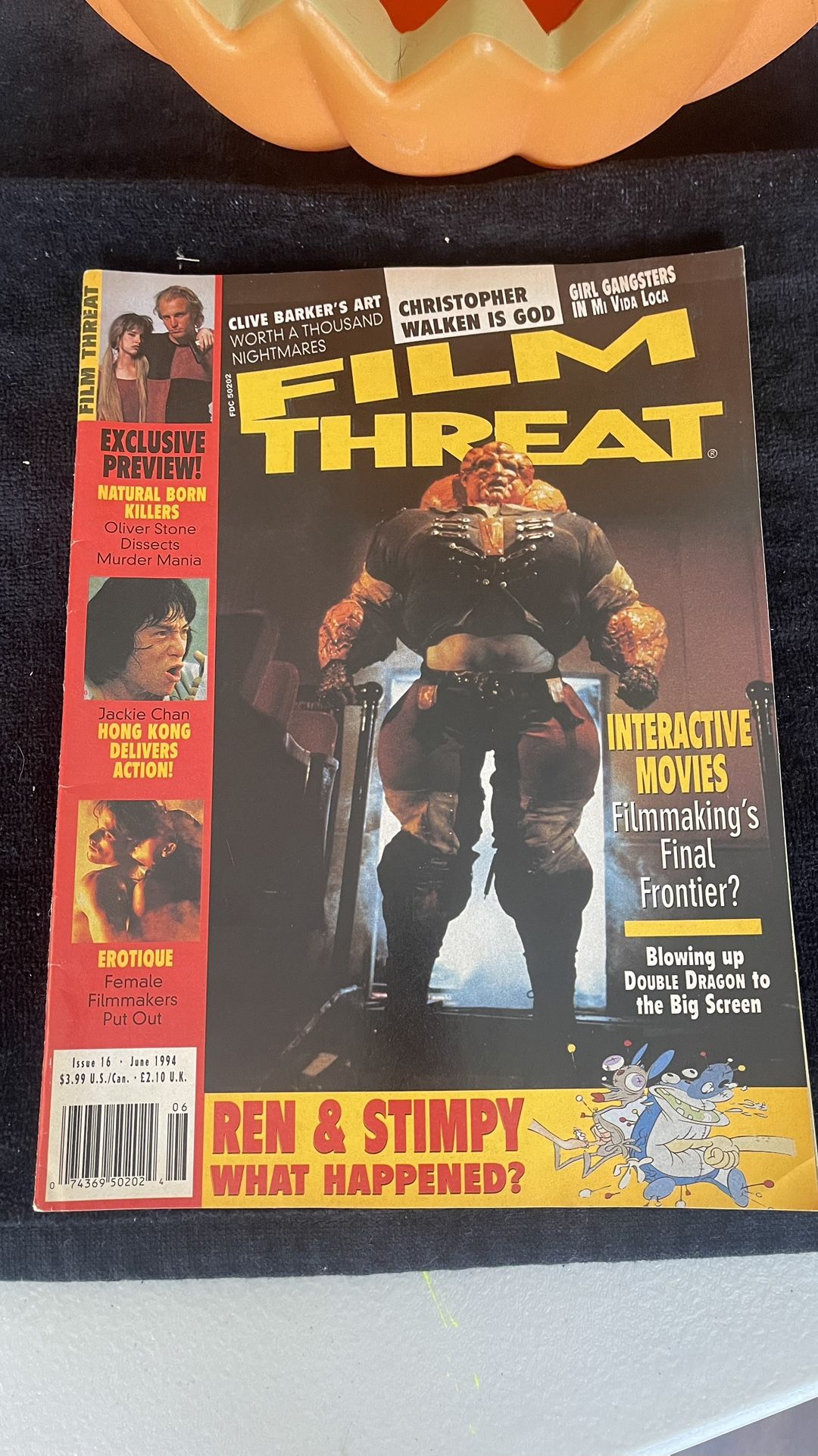 Film Threat Magazine June, 1994, Jackie Chan, Clive Barker, Oliver Stone, Walken