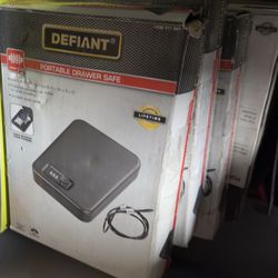 Defiant Portable Drawer Safe - Combo Lock - Steel Security Cable NEW IN BOX 