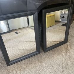2 Matching Black Framed Mirrors