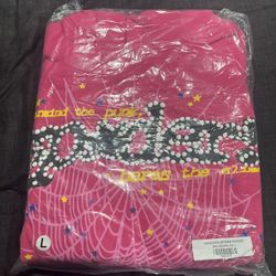 Pink Sp5der Hoodie Size L Brand New 