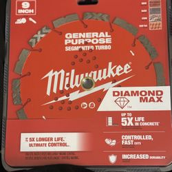 Milwaukee 9 in. DIAMOND MAX General Purpose Segmented Rim Turbo Diamond Blade
