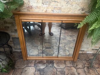 Bathroom vanity mirror cabinet all wooden custom