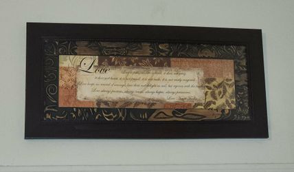 LOVE IS PATIENT KIND INSPIRATIONAL QUOTE FRAMED PICTURE ART DECOR