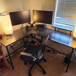 L Desk With Chair