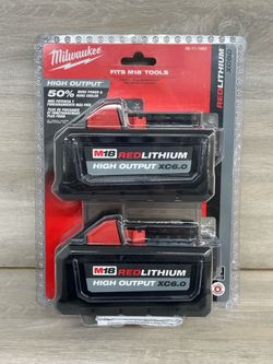 Milwaukee 48-11-1862 M18 High Output 6.0Ah Lithium-Ion Battery Pack 2-Pack (PO1022360)