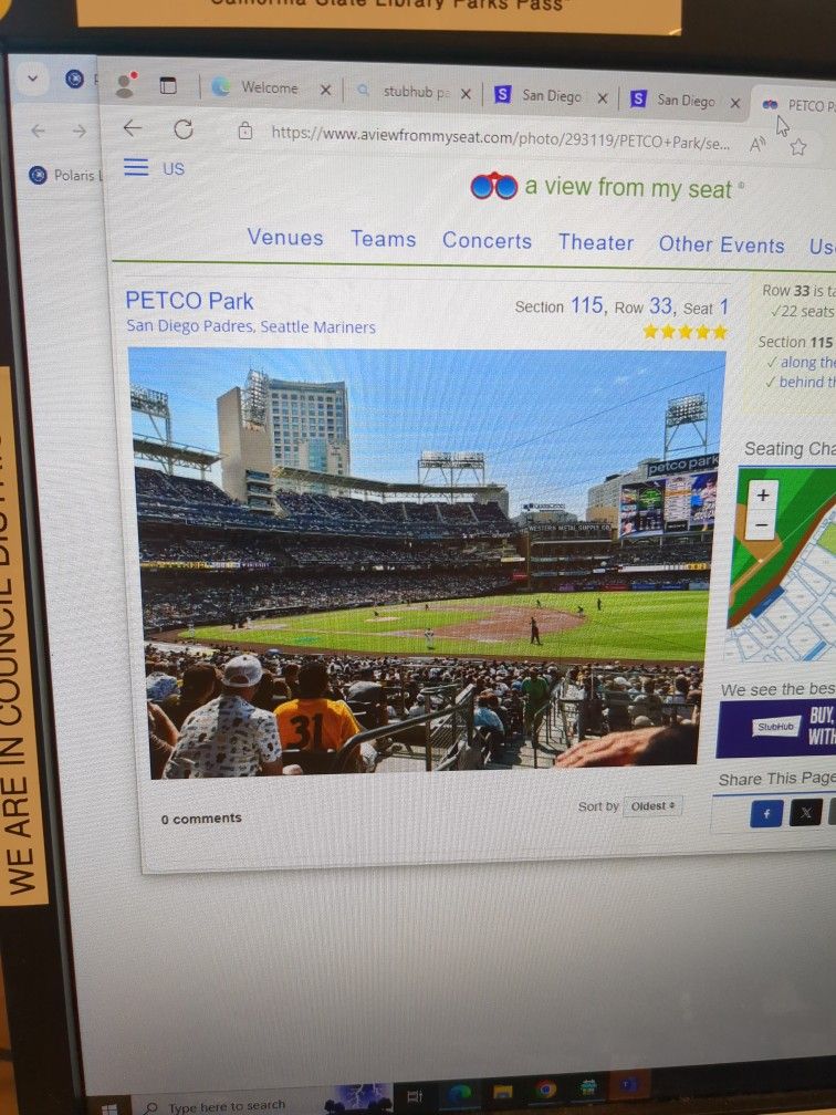 2 Tix Padres v NY Mets Sat 8/24 Field Box 115 8th Row - Great View Great Deal!