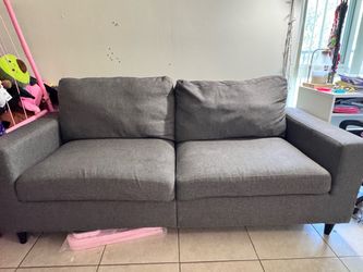 Gray Fabric Two-Seat Sofa