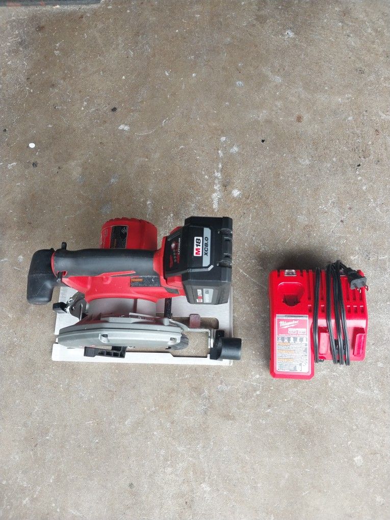 Milwaukee Circular Saw 6 - 1/2" Lilibit Used Barry and Charger are Brand New