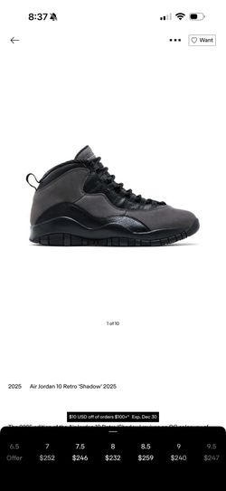 Jordan “shadows” 10