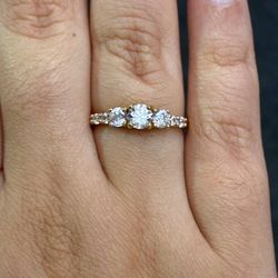 14K Cubic Zirconia Gold Ring