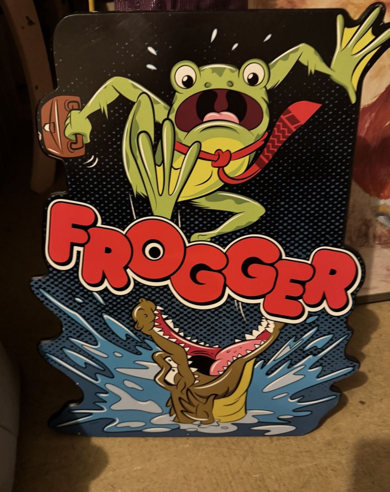 Brand New Atari Frogger Arcade Wood Wall Art Decor 17.5 Inches x 13.5 Inches