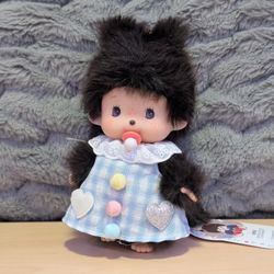 Monchhichi Doll with Pacifier and Dress New with tags