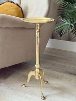 Vintage Art Deco Brass Cocktail Side Table | Antique | Mid-Century Modern | CB2 | Crate & Barrel | Pottery Barn | West Elm | Chrome