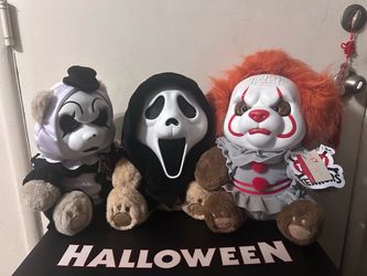 FULL SET: Spirit Halloween TEDDY TERRORS Plush Ghostface PENNYWISE Terrifier