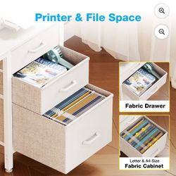Modern 47" Computer Desk with 3 Storage Drawers (White)