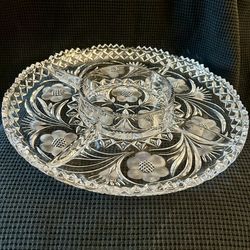 Heavy Glass Serving Plate, Shoe Storage & Saucer Sled