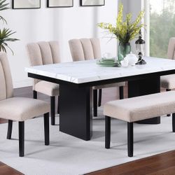 6pcs Faux marble Dining set