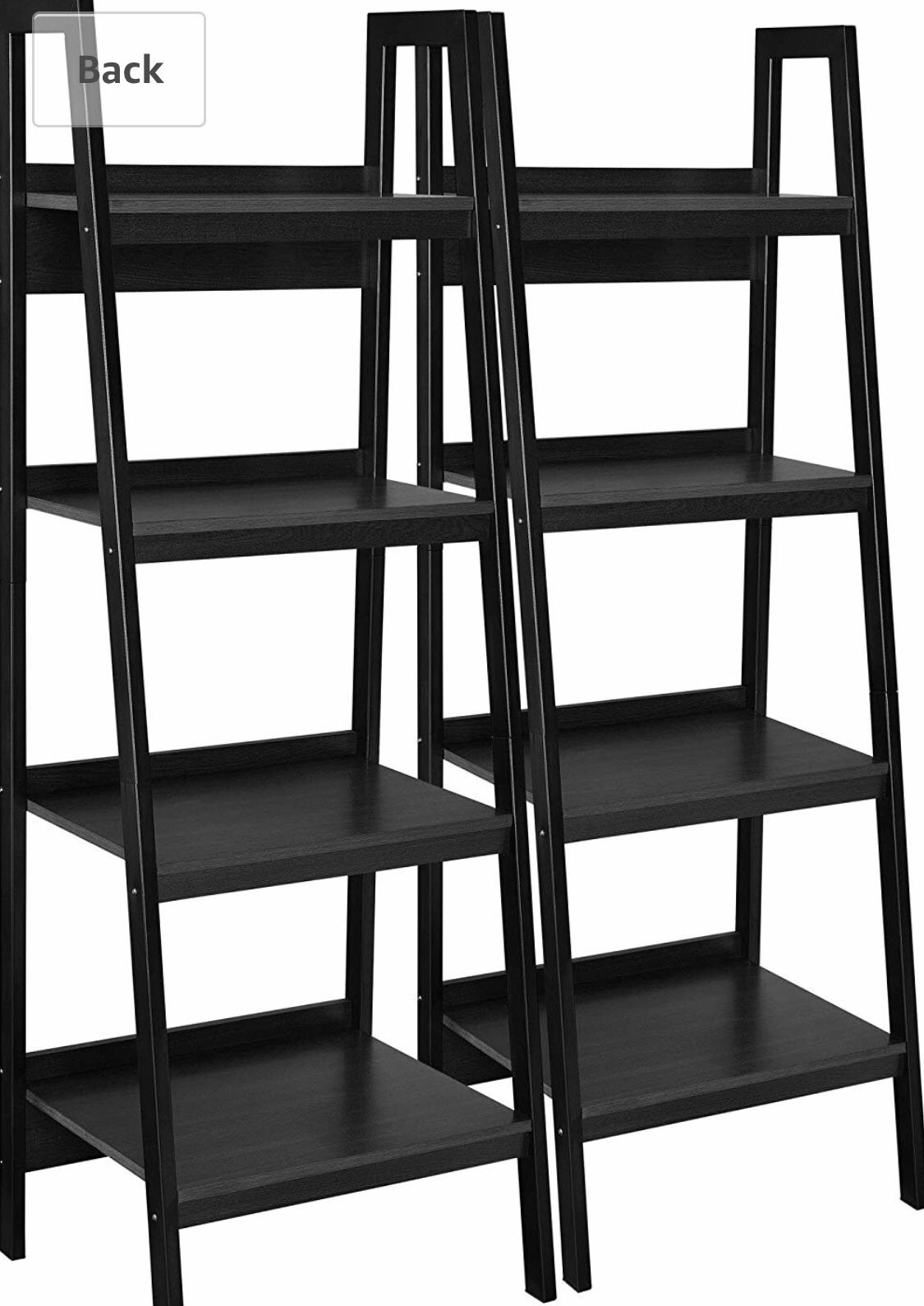 Ameriwood Home Lawrence 4 Shelf Ladder Bookcase Bundle, Black