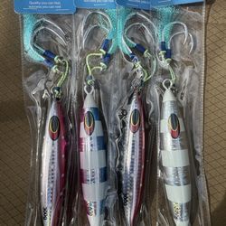 300g Tuna Bomb Jig — 4 Colors, Rigged with BKK Double Assist Hooks