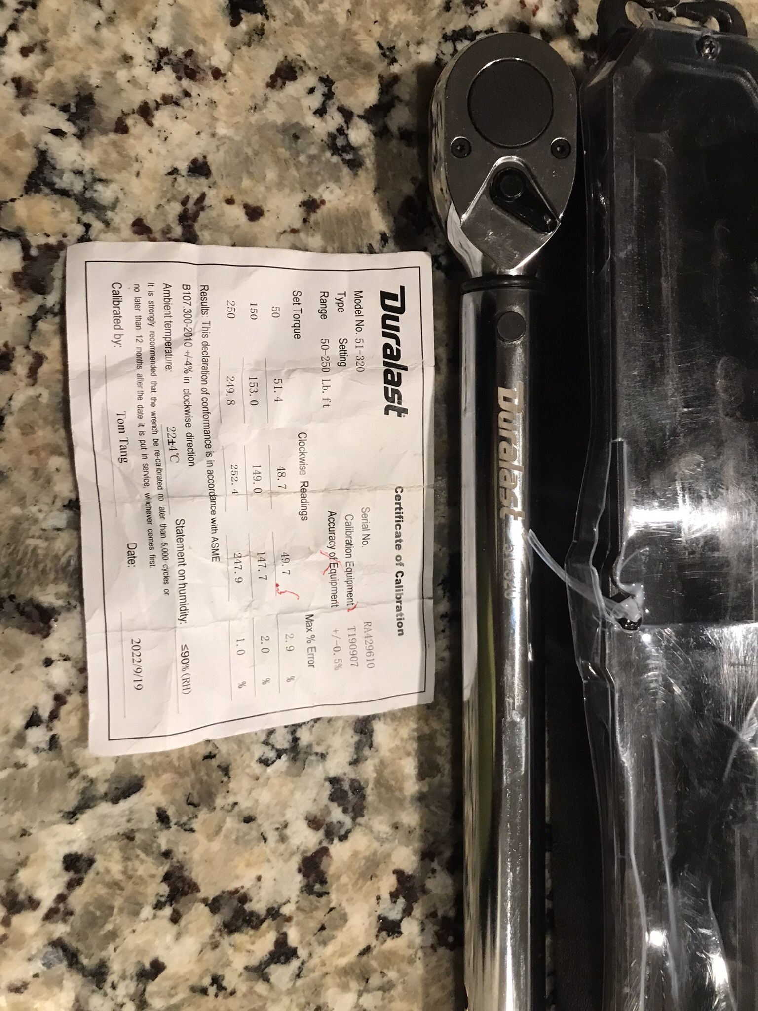 1/2” Duralast Torque wrench 51-320