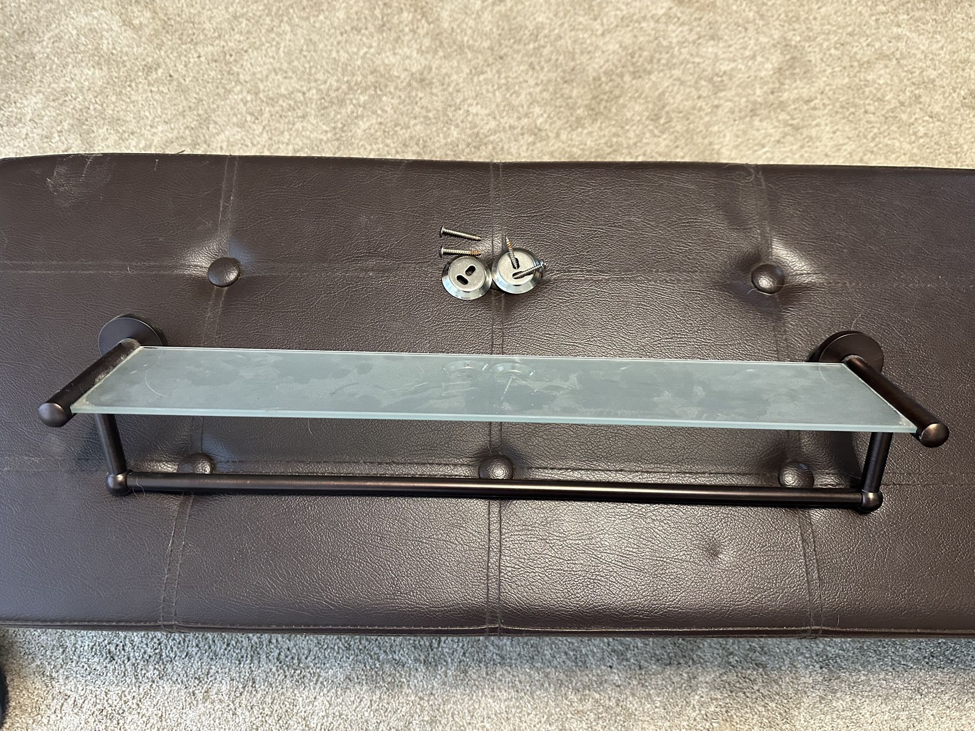 Bronze Finish Glass Shelf