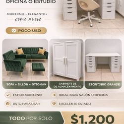 Set de muebles para salón de belleza / oficina – Como nuevo – $1,200 