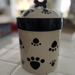 Vintage Ceramic Dog Treat Jar With Lid