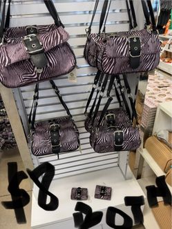 Purple Zebra Print Purse and Wallet Set