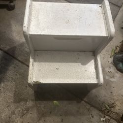 Two steps Ladder - Solid Wood - $ 25- Rare - Wood Is Well Hand Made - Vintage 