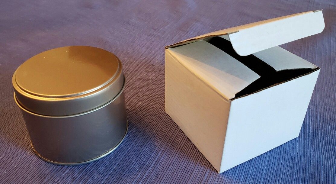Round Copper-Colored Tin Containers