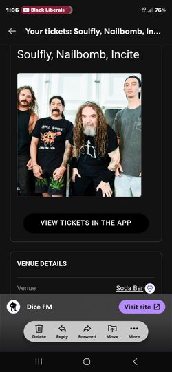2 Tickets to Soulfly/ Nailbomb @ SODABAR SOLD OUT