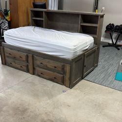 Twin Bed Frame with Storage (real wood)