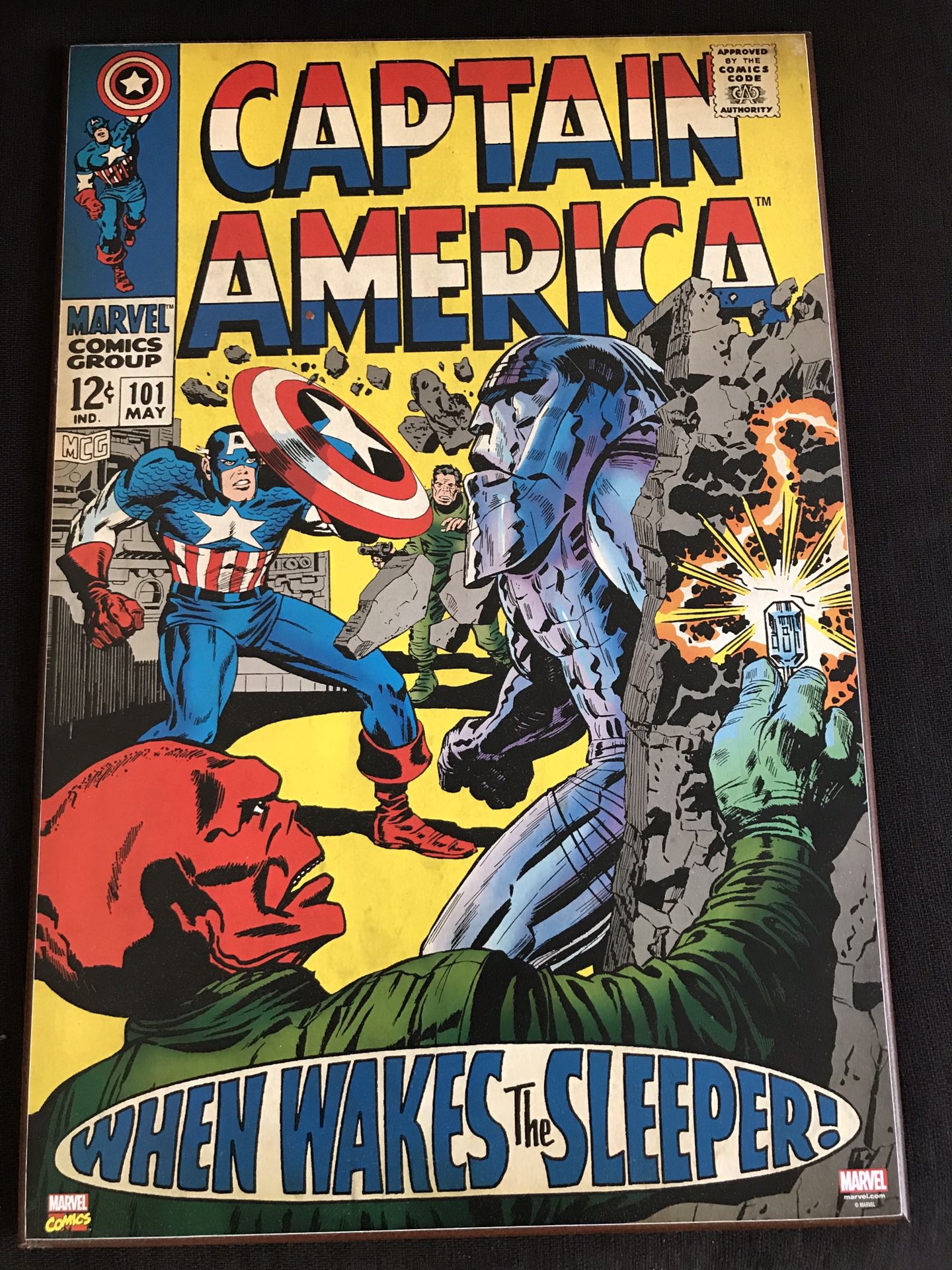 Marvel Captain America Wooden Poster