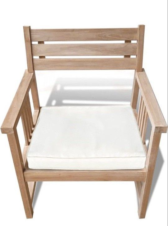 Brand New Golden Teak Outdoor Patio Armchair with Cushions,5cm White Cushion and Solid Teak Wood,Brown

About this item
Unlike other types of wood, Te