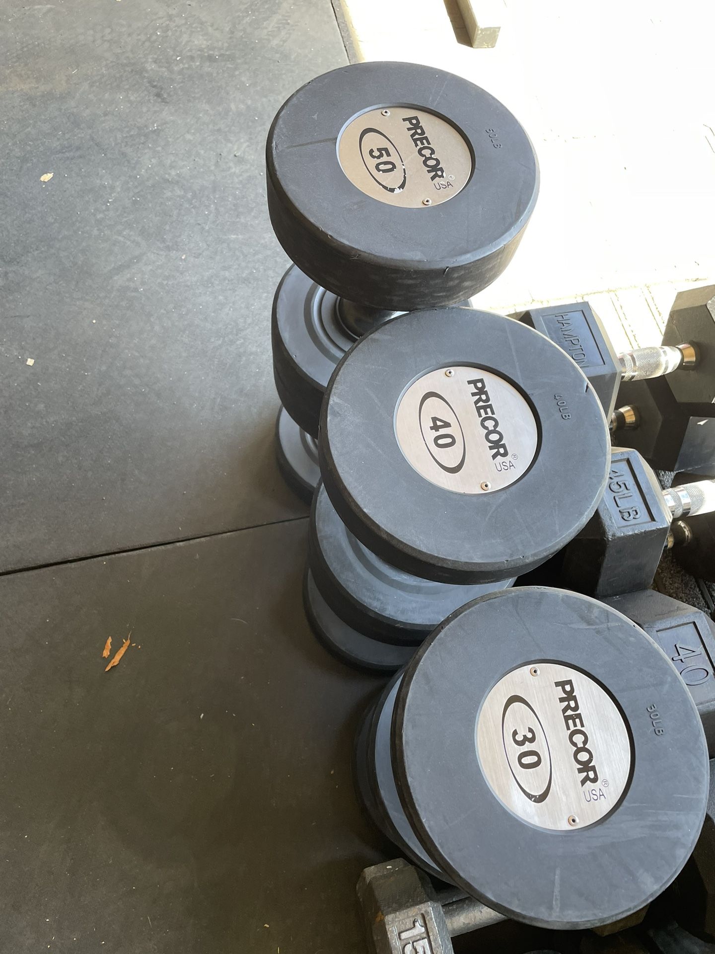 210lb Precor Dumbbell Set