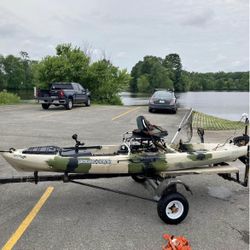 Kayak With Trailer And Trolling Motor 