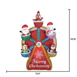 Holiday Time 9 Foot Ferris Wheel Inflatable Christmas yard Decoration