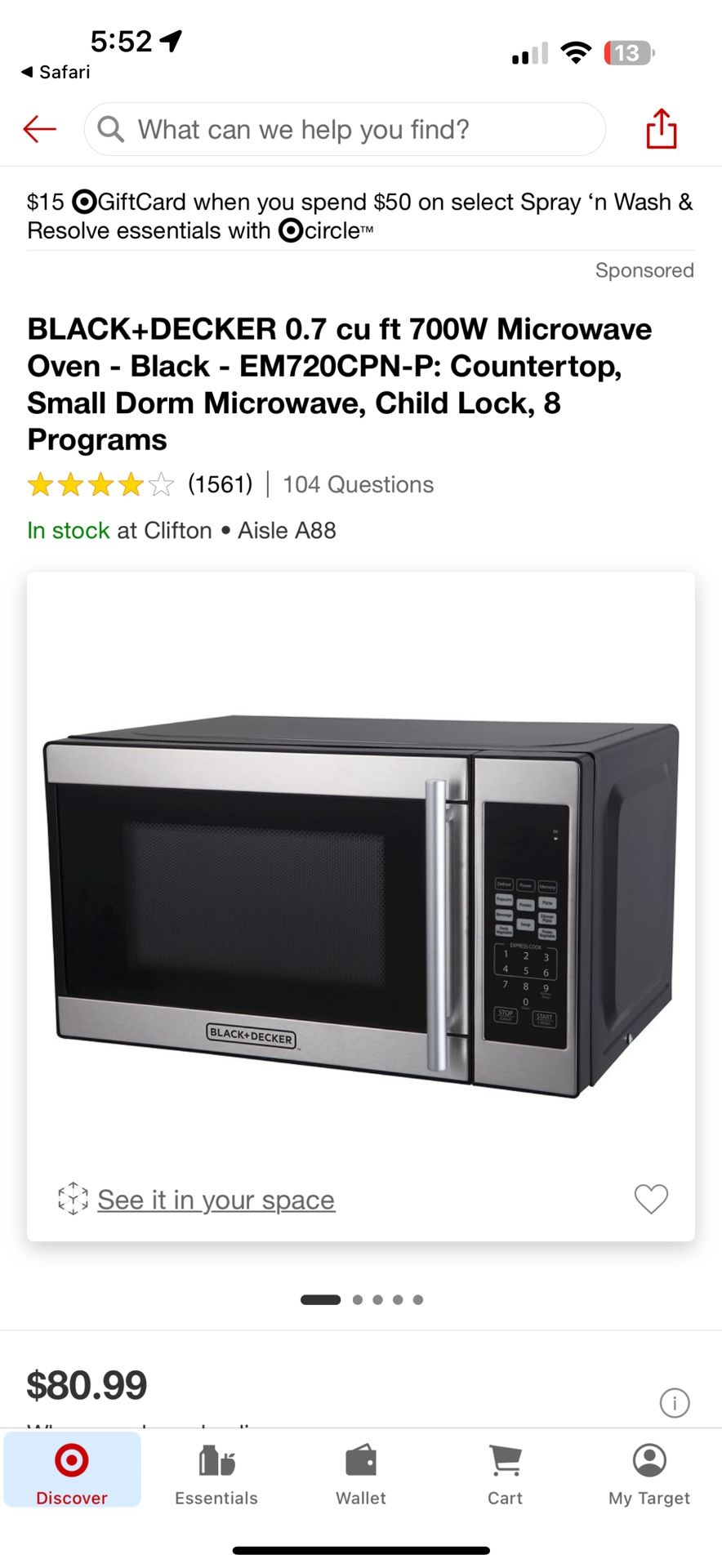 Black + Decker Microwave