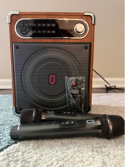 Karaoke system with 2 microphones