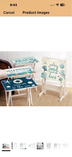 4 pack TV trays with stand.
