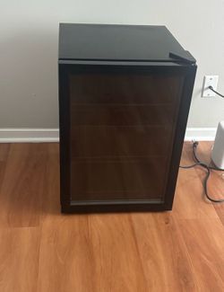 Antarctic Star Mini Fridge-95 Can Beverage Refrigerator Wine Cooler Clear Front Glass Door Small Drink Touch Screen for Soda Beer Bar Office Home