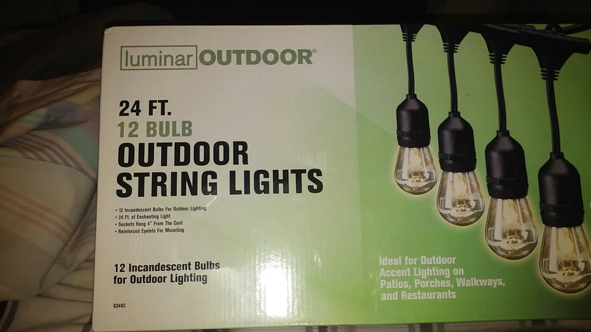 Brand new in box luminar outdoor string lights for Sale in BRECKNRDG HLS,  MO - OfferUp