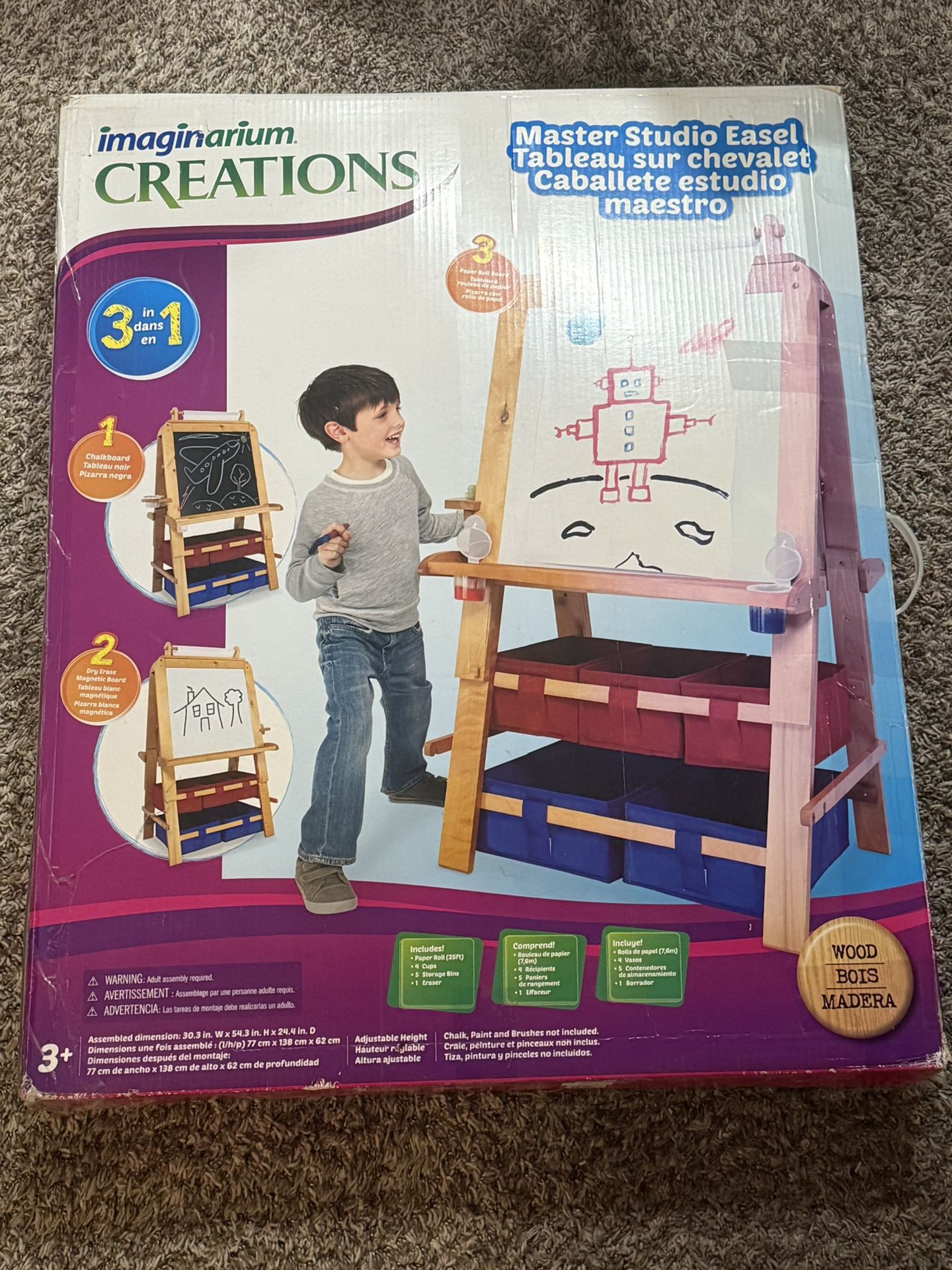 99% NEW DOUBLE SIDED REAL WOOD EASEL