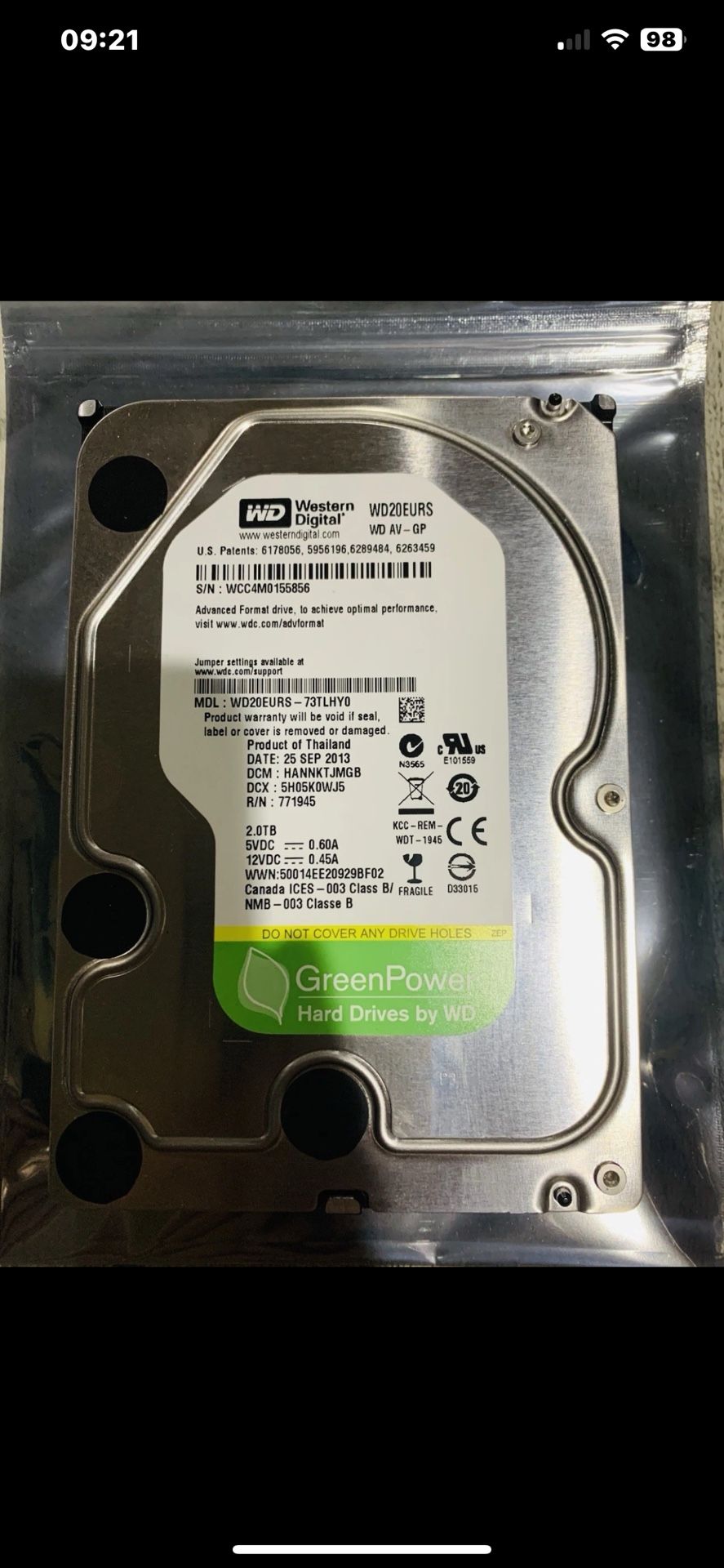 2TB  Desktop 3.5” Hard Drive - Formatted & Tested