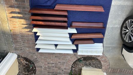 Assorted Wood Wall Shelves White and Cherry