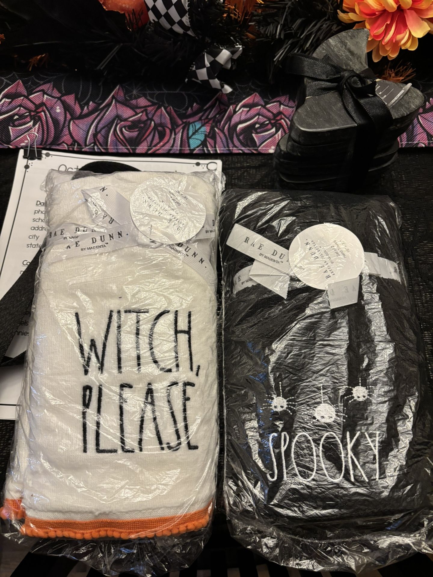 Rae Dunn Halloween Hand Towel Bundle