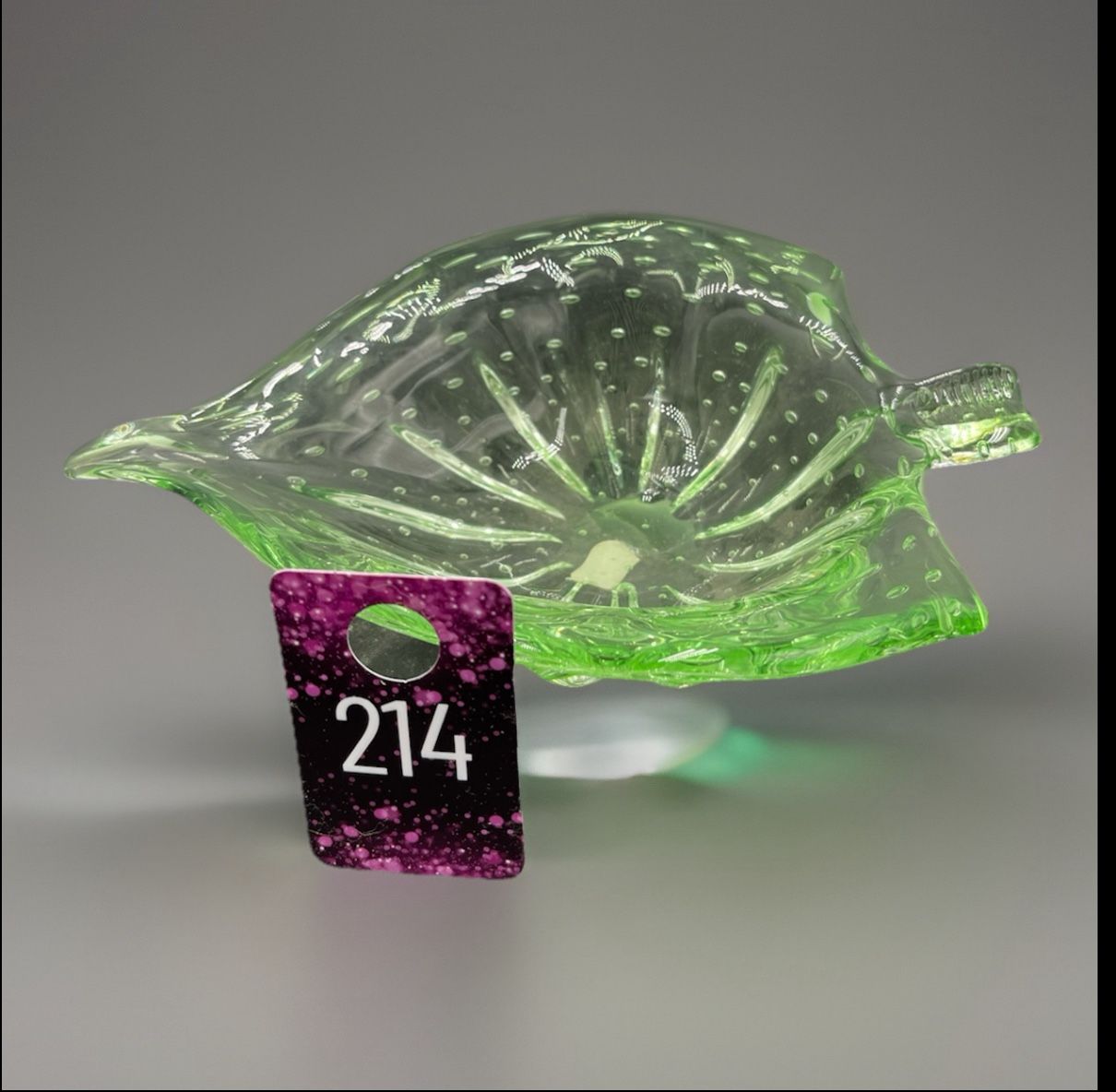 Lefton Green Leaf Bubble Dish 8” Long -2” Deep -5.5” Across