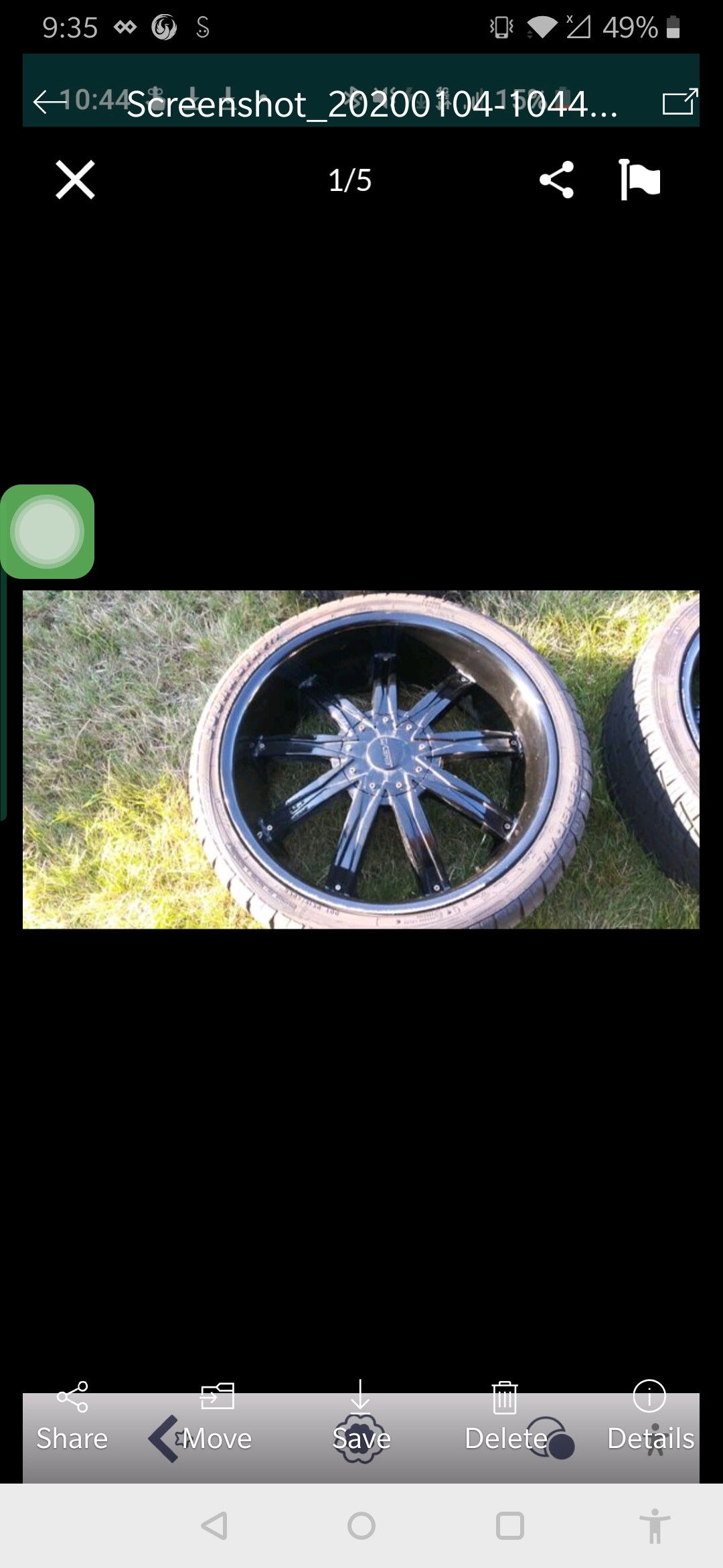 4 x 22" Black Rims w/ tires 6 Lug Chevy