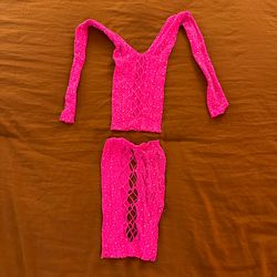 Pink Fishnet Two-Piece